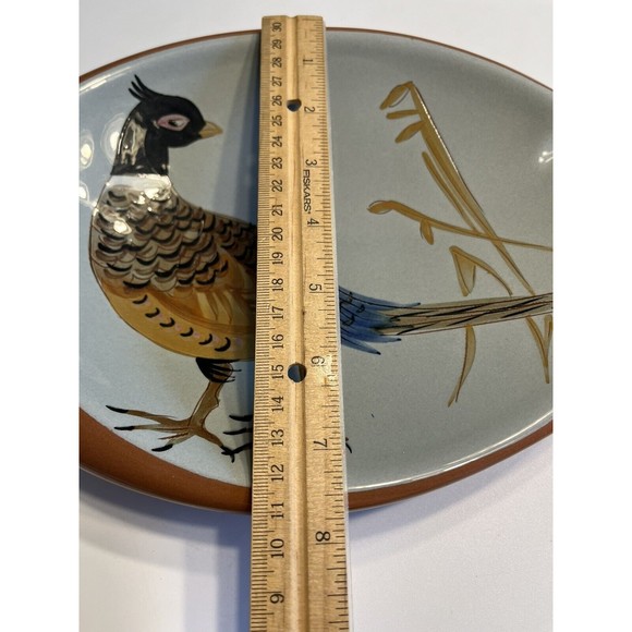 STANGL POTTERY #3926C SPORTSMAN SERIES PHEASANT OVAL 10 3/4" CIGAR ASHTRAY 1950 - Picture 5 of 16